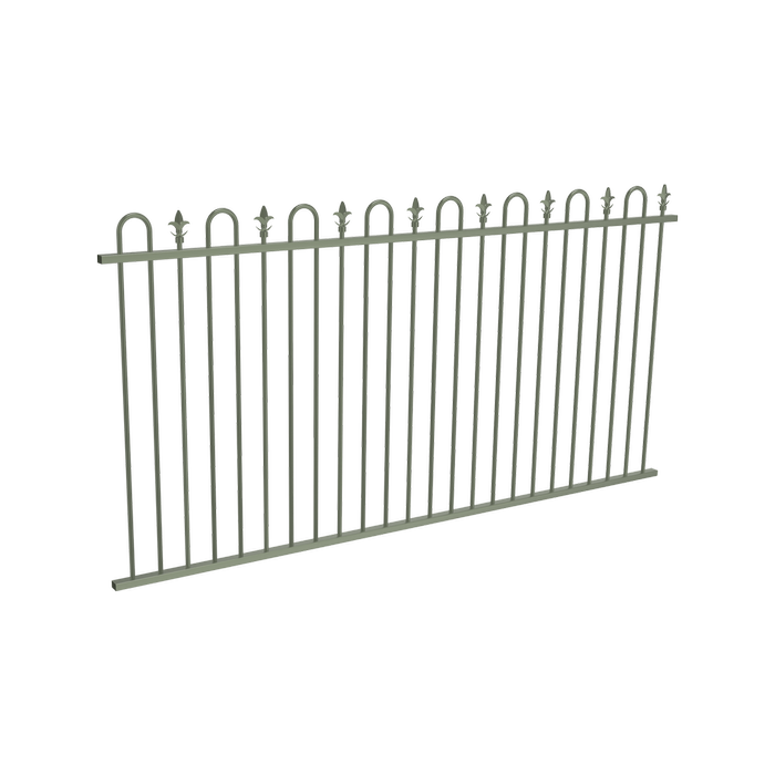 ProtectorAl 1201 - 2399 x 1200mm Pale Eucalypt Aluminium Pool Fence Panel Loop And Spear