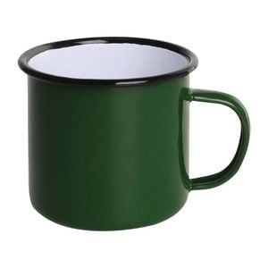 Olympia Enamel Mugs 6 Pack Green 350ml Outdoor Dining Camping Kitchenware
