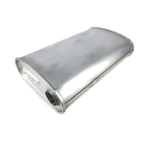 Redback 2-1/4" Triple Flow Muffler Offset/offset - 11" X 6" Oval, 20" Long, Aluminised Steel