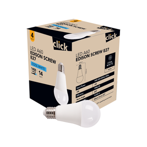 Click A60 ES LED 1400lm Cool White 14W Globe - 4 Pack