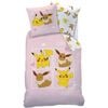 Pokemon Evoli Pink Cotton Quilt Cover Set - Single Bed Size