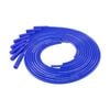 Blue Ignition Leads, 8.5mm, Universal, Straight/180° Plug Boots, Kevlar Core, Fiberglass Braid, Silicone Sleeve