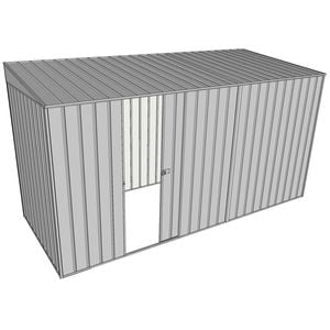 Build-a-Shed 1.5 x 3.7 x 2m Single Sliding Side Door Skillion Shed - Zinc