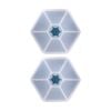 2pk Melii Kids 6 Compartment Hexagon Snackle Lunch Box Container Blue 798ml