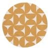 Loopsie-240cm X 240cm-almere Gold And Ivory Geometric Washable Round Rug