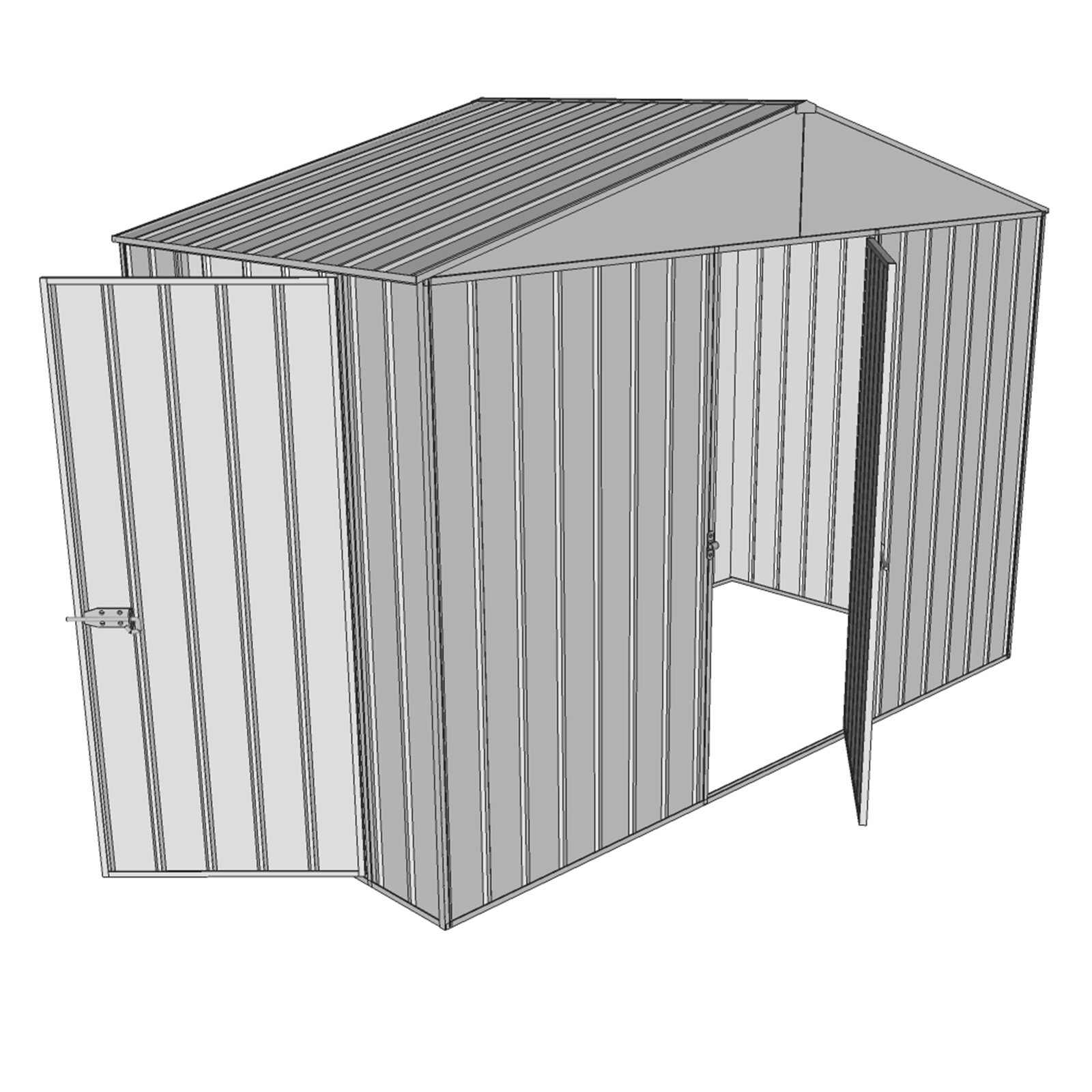Build-a-Shed 3.0 x 1.5 x 2.3m Gable Single Hinged Side Door Shed - Zinc product image