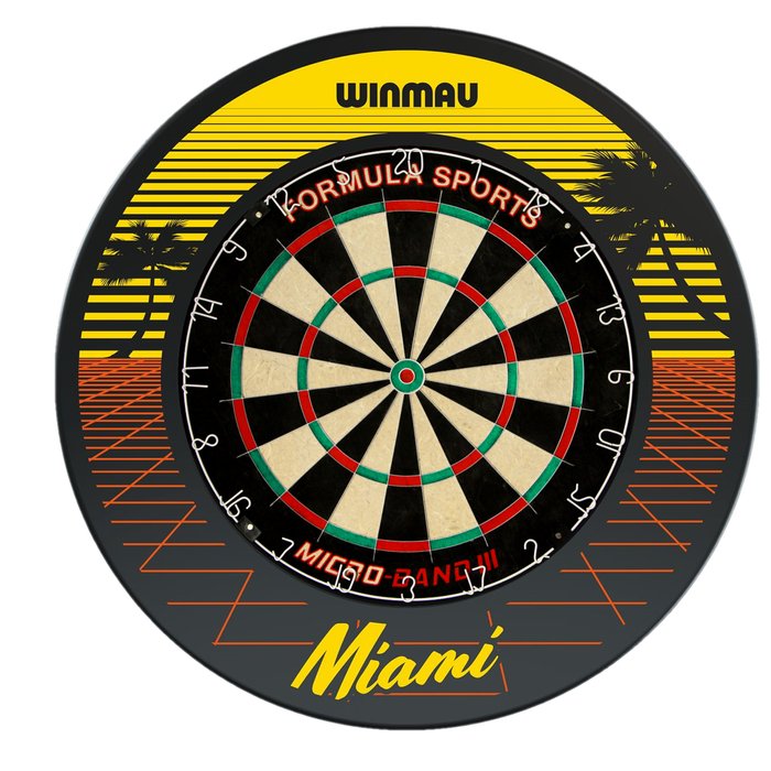 Formula Sports Micro Band 3 Dart Board And Winmau Miami Dartboard Surround Set