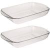 2x Anchor Hocking Fire-King Rectangular Baker 33x22cm 3L