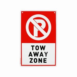 Sandleford 300 x 200mm Tow Away Zone Plastic Sign