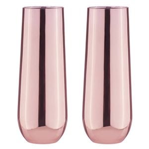 2PK Aurora 500ml Stemless Champagne Glass Cup - Rose