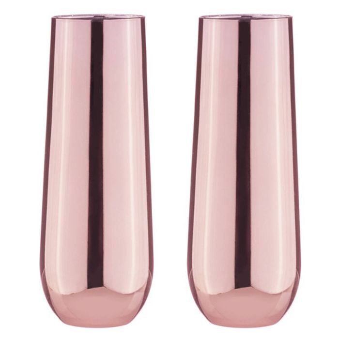 2PK Aurora 500ml Stemless Champagne Glass Cup - Rose