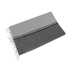 IDC Homewares Isaac Black Silver Cotton Throw Rug 100 x 200cm