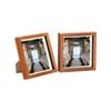Nicola Spring Acrylic 3D Box Photo Frames with 6" x 6" Mounts - 8" x 8"  - Dark Wood - Pack of 2