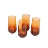 4pc Artcraft Iconic Amber Hiball Decorated Water Glassware Gift Boxed 470ml
