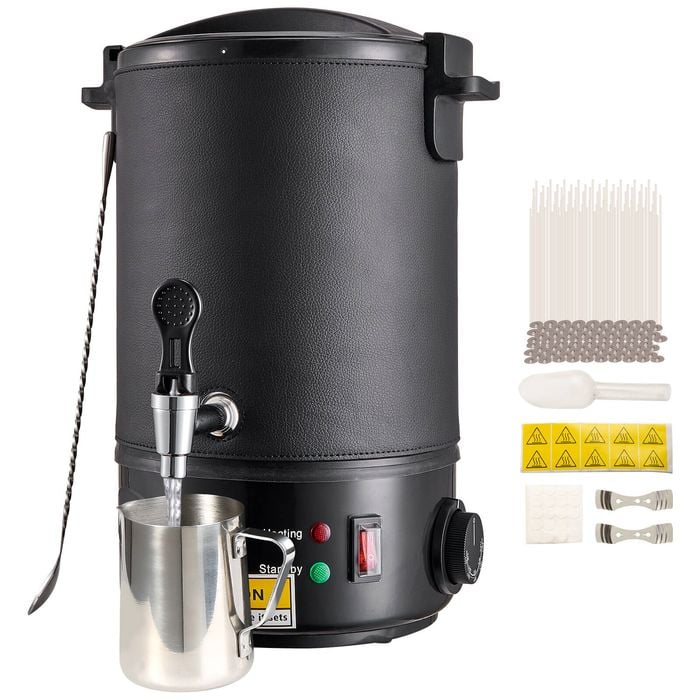 VEVOR Wax Melter Silver 6.5 Liter with Easy Pour Spout and 9-level Temp Control for Candle Making