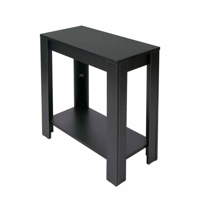 P&P Black Two-Tier Side Table / Nightstand