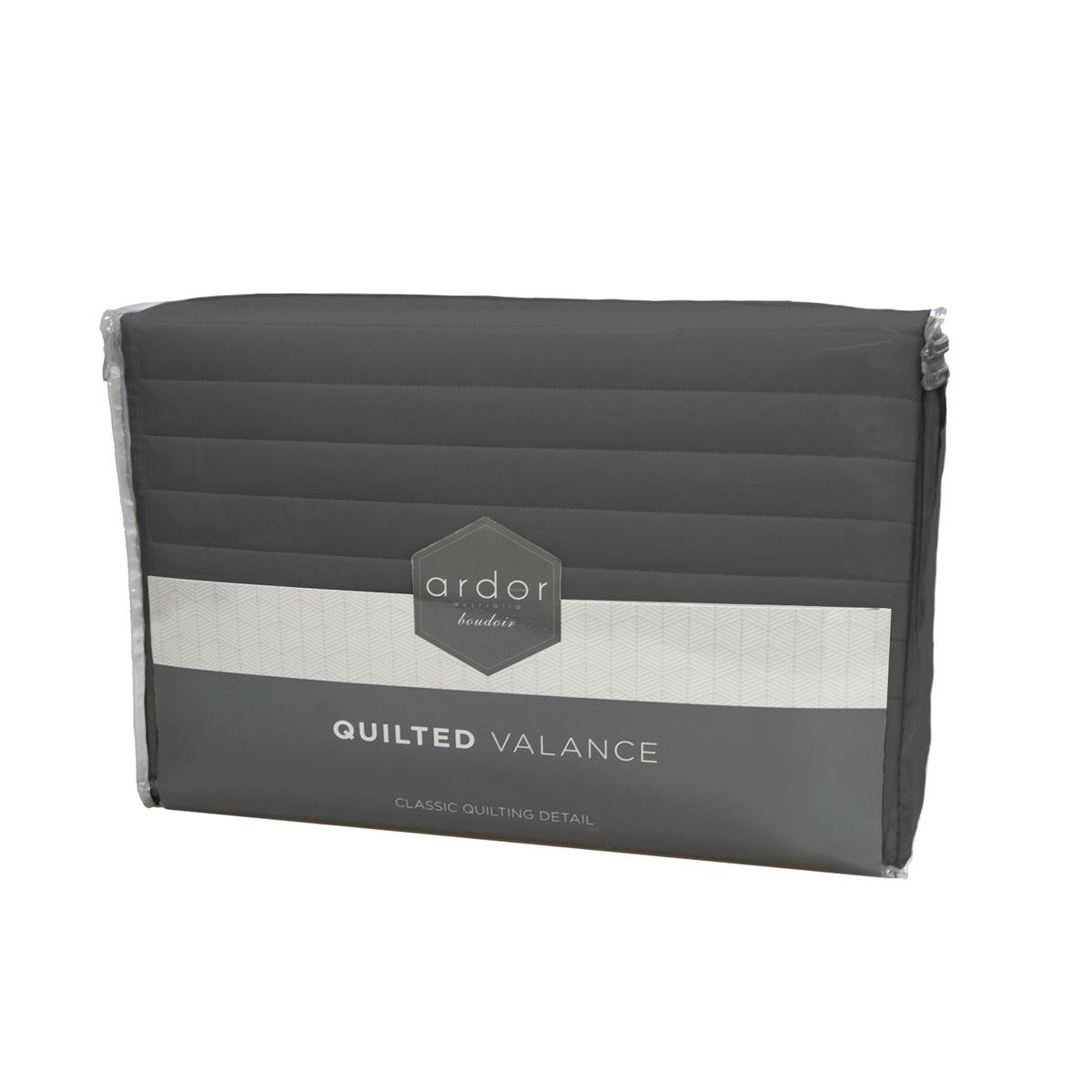 Ardor Solid Microfiber Quilted Valance - Silver Double main image 1
