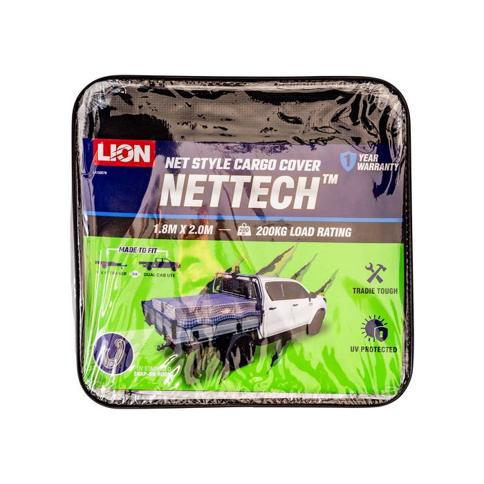 Lion 1.8 x 2m Heavy Duty Meshtech Cargo Net - To Suit Dual Cab Ute Or 6' x 4' Trailer