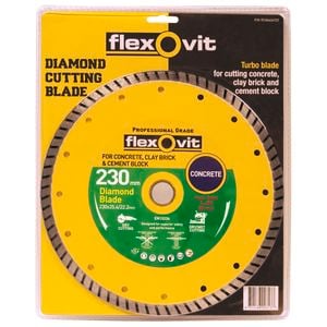 Flexovit 230 x 25.4/22.2mm Turbo Standard Diamond Cutter Blade