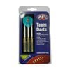 3pc AFL Brass Darts Port Adelaide Power Team Design Flights & Shafts In Case