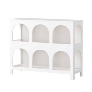 Oikiture Display Shelf Storage Stand Shelving Unit Bookcase Bookshelf White