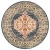 The Rug Connection Heritage 855 Navy 150x150cm - Small Round Transitional Pet Friendly Indoor Rug