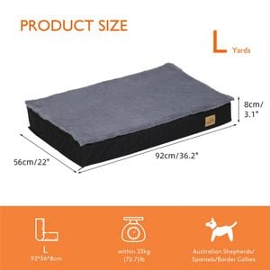 P&P Deep Gray Orthopedic Foam Dog Bed With Washable Waterproof Cover