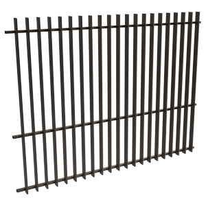 ProtectorAl 1201-2399W x 1800H Satin Black Aluminium Radiator Pool Fence Panel with Mid Rail - Black