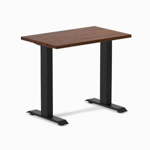 Desky Fixed Height Mini Red Walnut Rubberwood Desk 800 X 500mm Matte Black Frame