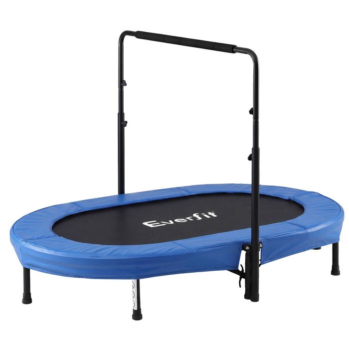 Everfit 56-inch Foldable Fitness Trampoline Indoor Rebounder Double Trampoline Adjustable Handrail