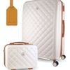 Pierre Cardin Large Hard-Shell Suitcase & Mini Beauty Travel Case w/ Tag White