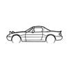 Ignite Laser Mazda NA MX5 Silhouette Metal Wall Art Coated Black 47inch/120cm