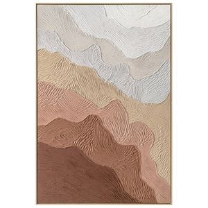 Urban Style Brushmarks Oil Painting Textured Ochre Ripples