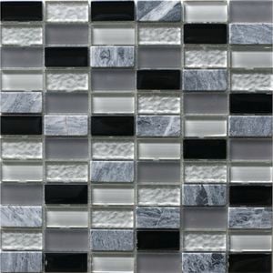 Decor8 Tiles 300 x 300 x 8mm Grey Mix Linear Mosaic Tile