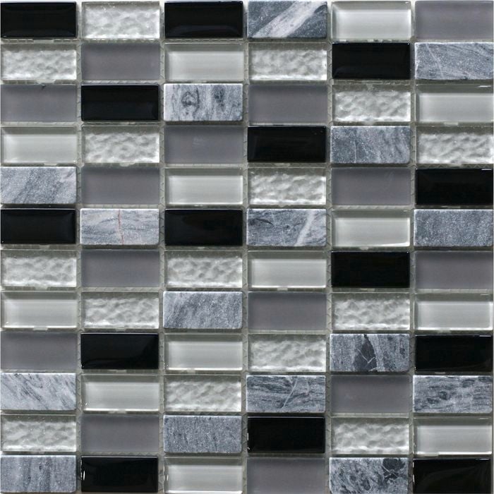 Decor8 Tiles 300 x 300 x 8mm Grey Mix Linear Mosaic Tile