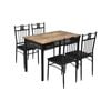 Costway 5pcs Dining Table Set w/4 Upholstered Chairs Black