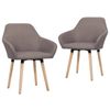 vidaXL Dining Chairs Kitchen Chair Armchair Accent Chair 2 Pcs Taupe Fabric
