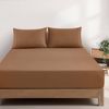 Gioia Casa Vintage Washed Cotton Fitted Sheet Set - 100% Natural Cotton - Soft & Breathable - Rust - Queen