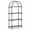 Costway Arched Bookshelf 4tier Industrial Bookcase Metal Brown