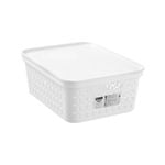Boxsweden 39 x 30 x 15cm Medium White Kept Storage Basket with Lid