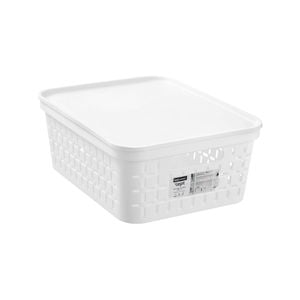 Boxsweden 39 x 30 x 15cm Medium White Kept Storage Basket with Lid