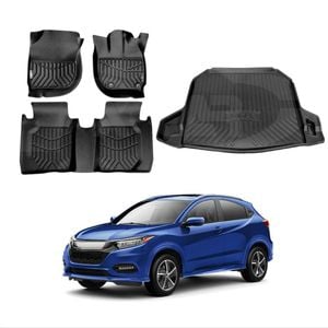 3D All-Weather Floor Mat Boot Liner Carpet for Honda HR-V HRV Vezel 2014-2021 Cargo Trunk Mat