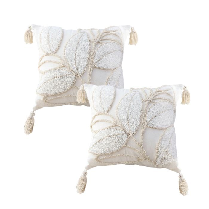 SOGA 2X 45CM Wabi-Sabi Cream Flower Throw Pillows