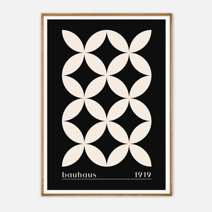 Galrie Bauhaus 1919 Geometric Abstract Art Print for Modern Decor, Wood Frame, A4 21 x 30cm (8 x 12inch)