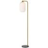 Telbix Lark Modern Standing Floor Lamp Light Foot Switch Marble Glass Metal Black Opal Matt Antique Gold