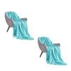 SOGA 2X Teal Acrylic Knitted Throw Blanket