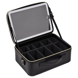 Advwin Travel Makeup Bag with LED Mirror Portable Makeup Organizer Bag