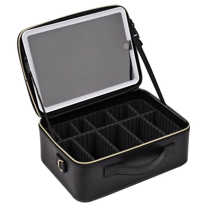 Advwin Travel Makeup Bag with LED Mirror Portable Makeup Organizer Bag