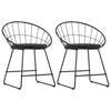 vidaXL Dining Chairs with Faux Leather Seats 2 pcs Black