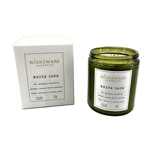 More Than Party Green Soy Candle Home Fragrance White Sage 210g
